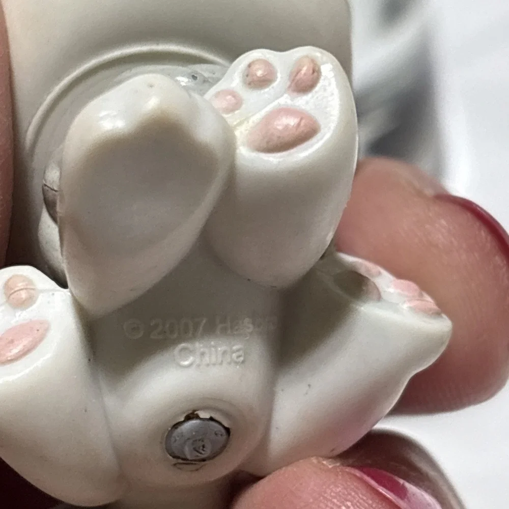 Authentic 2007 Littlest Pet Shop LPS White Grey‎ Spotted Persian Cat #328 Teal